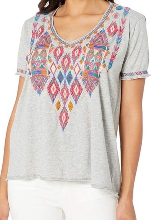 Johnny Was Tops - Johnny Was Etienne Everyday Tee in Heather Gray sz S